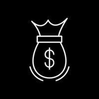 Money Bag Line Inverted Icon vector