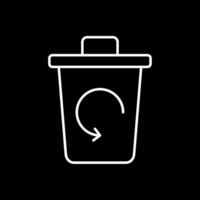 Trash Bin Line Inverted Icon vector