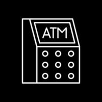 Atm Machine Line Inverted Icon vector