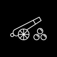 Cannon Line Inverted Icon vector