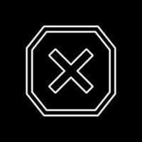 Cross Line Inverted Icon vector