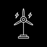 eólico turbina línea invertido icono vector