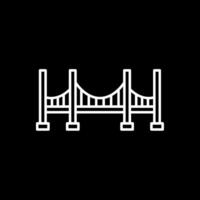 icono de línea de puente invertida vector