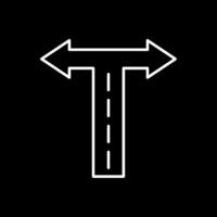 Crossroad Line Inverted Icon vector