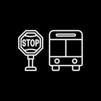 Bus Stop Line Inverted Icon vector