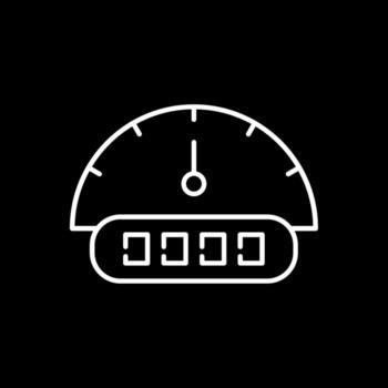 Tachometer Line Inverted Icon vector