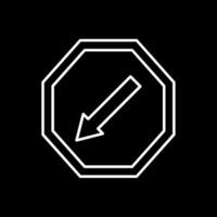 Keep Left Line Inverted Icon vector