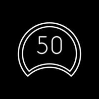 Speed Limit Line Inverted Icon vector