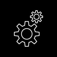 Gears Line Inverted Icon vector