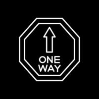 One Way Line Inverted Icon vector