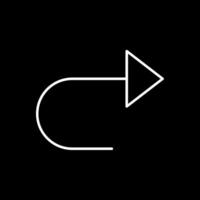 Turning Line Inverted Icon vector
