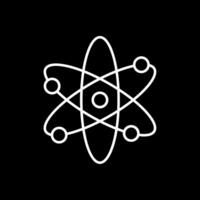 icono de línea nuclear invertida vector