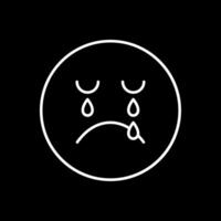 Crying Line Inverted Icon vector