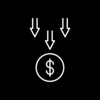 Bankruptcy Line Inverted Icon vector