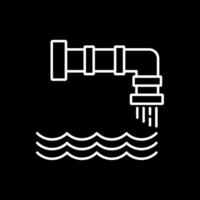 Water Pollution Line Inverted Icon vector