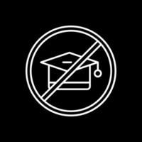 No Education Line Inverted Icon vector