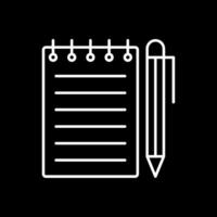 Notebook Line Inverted Icon vector