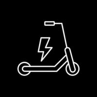 eléctrico scooter línea invertido icono vector