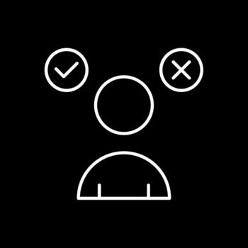 Decision Making Line Inverted Icon vector