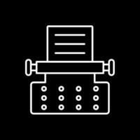 Typewriter Line Inverted Icon vector