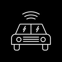Autonomous Car Line Inverted Icon vector