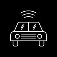 Autonomous Car Line Inverted Icon vector