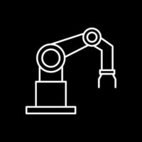 Robotic Arm Line Inverted Icon vector