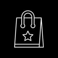 Shopping Bag Line Inverted Icon vector