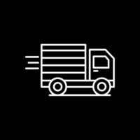 Cargo Truck Line Inverted Icon vector