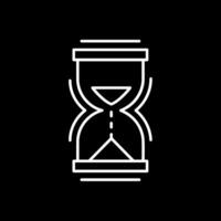 icono de línea de reloj de arena invertida vector