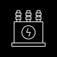 Power Transformer Line Inverted Icon vector