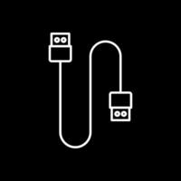 cable línea invertido icono vector