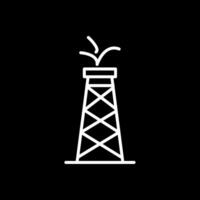 petróleo torre línea invertido icono vector