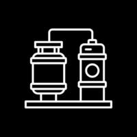 Processing Plant Line Inverted Icon vector