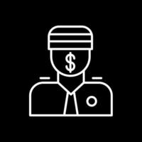 Bribe Line Inverted Icon vector