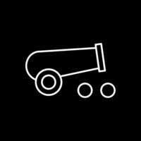 Cannon Line Inverted Icon vector