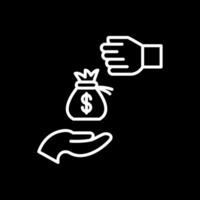 Bribery Line Inverted Icon vector
