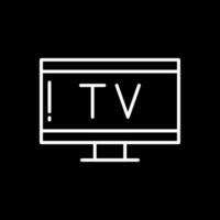 icono de línea de tv invertida vector