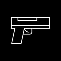 icono de línea de pistola invertida vector