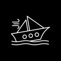 Shipwreck Line Inverted Icon vector