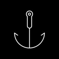 Grappling Hook Line Inverted Icon vector