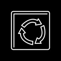 Roundabout Line Inverted Icon vector