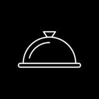 Serving Dish Line Inverted Icon vector