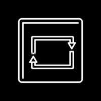 Rectangular Arrow Line Inverted Icon vector