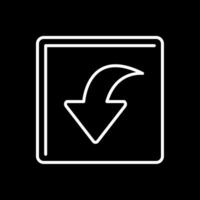 Curved Down Line Inverted Icon vector