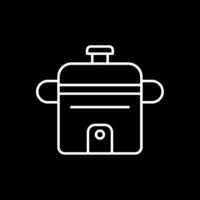 Rice Cooker Line Inverted Icon vector