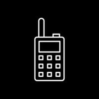 icono de línea invertida de walkie talkie vector