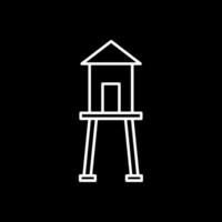 Water Tower Line Inverted Icon vector