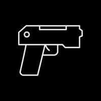 icono de línea de pistola invertida vector