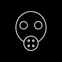 Gas Mask Line Inverted Icon vector